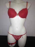 Lenceria con piedras roja. Ref: 15